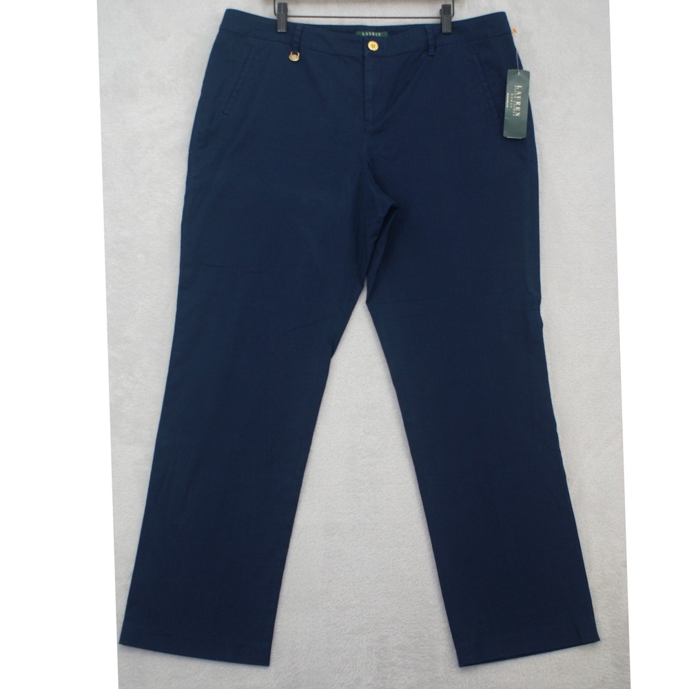 Lauren Ralph Lauren Women 16W Capri Navy Straight Leg Pants NWT 2021998570NA